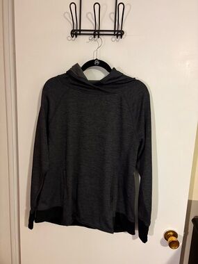 Champion ladies, gray athletic pullover, hooded